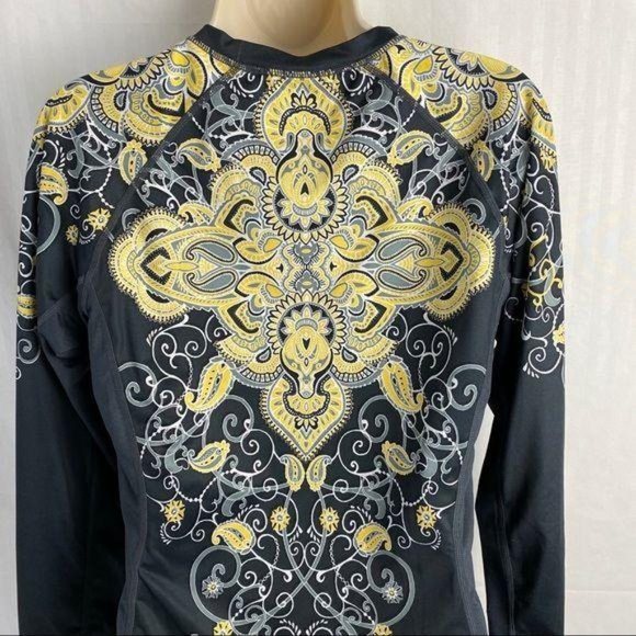 4/$25 Athleta Runaway Top Long Sleeve Damask Paisley Run Athletic Shirt Womens S - Picture 4 of 5